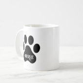 Dog Paw Name Silhouette Design コーヒーマグカップ (正面左)