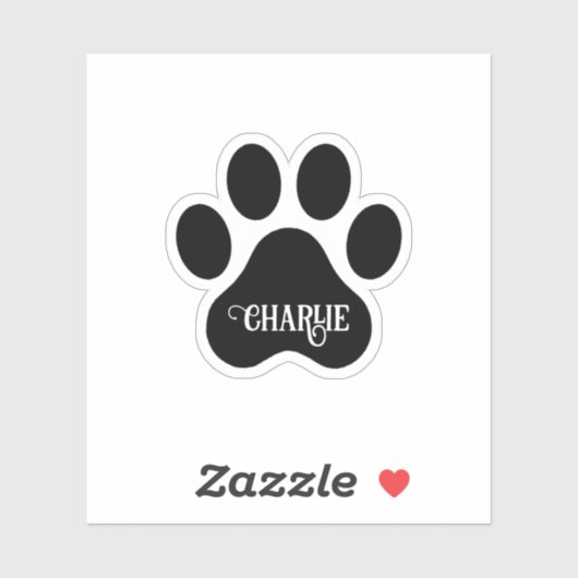 Dog Paw Name Silhouette Design シール (シート)