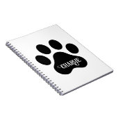 Dog Paw Name Silhouette Design ノートブック (右側)