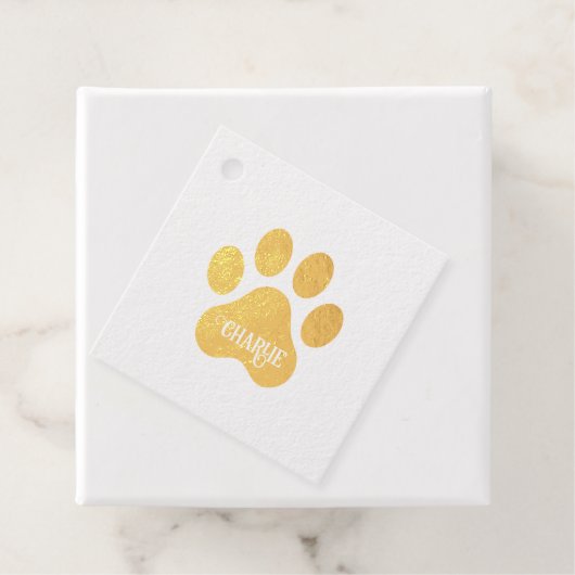 Dog Paw Name Silhouette Design フェイバータグ (箱)