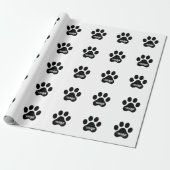 Dog Paw Name Silhouette Design ラッピングペーパー (アンロールド)