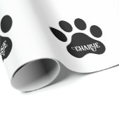 Dog Paw Name Silhouette Design ラッピングペーパー (ロールコーナー)
