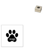 Dog Paw Name Silhouette Design ラバースタンプ (押印)