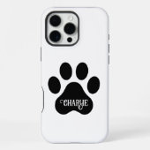 Dog Paw Name Silhouette Design iPhoneケース (裏面)