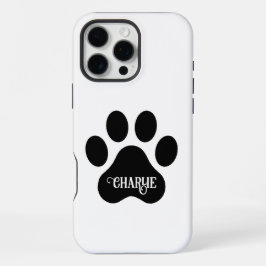 Dog Paw Name Silhouette Design iPhone 16 Pro Maxケース
