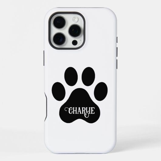 Dog Paw Name Silhouette Design iPhoneケース (裏面)