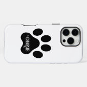 Dog Paw Name Silhouette Design iPhoneケース (裏面横)