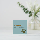 Dog Paw | Pet Store blue modern スクエア名刺 (スタンド正面)