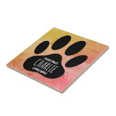 Dog Paw Print Add名前をカスタムする タイル (側面)