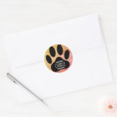 Dog Paw Print Add名前をカスタムする ラウンドシール (封筒)