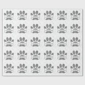 Dog Paw Print And Bone Gray Watercolor Custom  ラッピングペーパー (フラット)