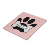 Dog Paw Print And Bone On Baby Pink Editable タイル (側面)