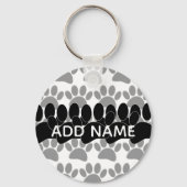 Dog Paw Print Custom Personalized Name キーホルダー (裏面)