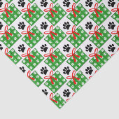 Dog Paw Print Gift Box Pattern Design Red Green 薄葉紙 (詳細)