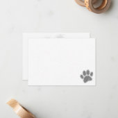 Dog Paw Print Rubber Stamp Effect Blank ノートカード (正面/裏面インサイチュ)