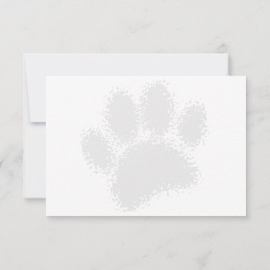 Dog Paw Print Rubber Stamp Effect Blank ノートカード (裏面)