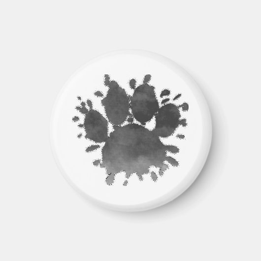 Dog Paw Print Watercolor Canine Paw マグネット (正面)