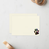 Dog Paw Print With Confetti And Streamer Cream ノートカード (正面/裏面インサイチュ)