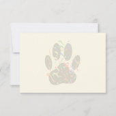 Dog Paw Print With Confetti And Streamer Cream ノートカード (裏面)