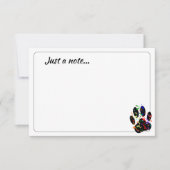 Dog Paw Print With Confetti Streamer Just a Note ノートカード (正面)