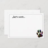 Dog Paw Print With Confetti Streamer Just a Note ノートカード (正面/裏面)