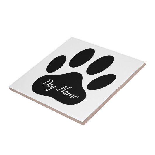 Dog Paw Print With Custom Name タイル (側面)