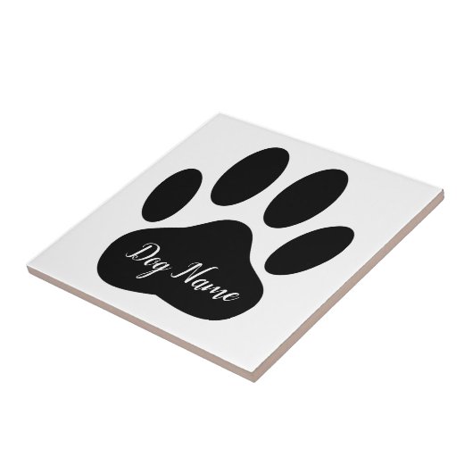 Dog Paw Print With Custom Name Canine タイル (側面)