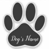 Dog Paw Print With Custom Name Personalized シール (正面)