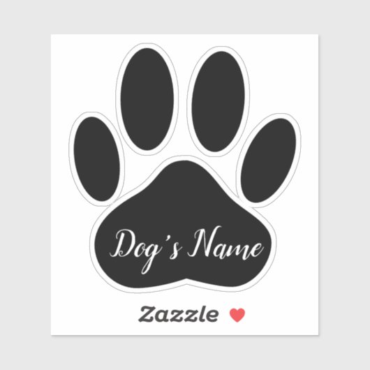 Dog Paw Print With Custom Name Personalized シール (シート)
