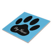 Dog Paw Print With Editable Name タイル (側面)