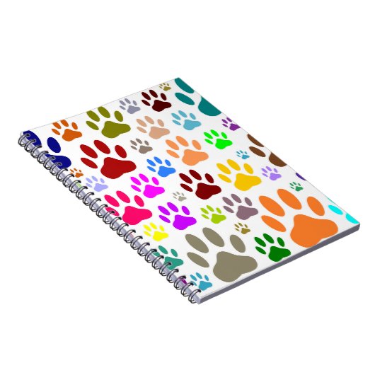 Dog Paw Prints All Over ノートブック (右側)