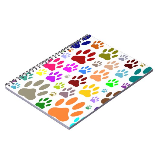 Dog Paw Prints All Over ノートブック (左側)