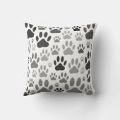 Dog Paw Prints All Over Editable Dog Name クッション (裏面)
