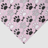 Dog Paw Prints and Bones Pattern Pink 薄葉紙 (詳細)