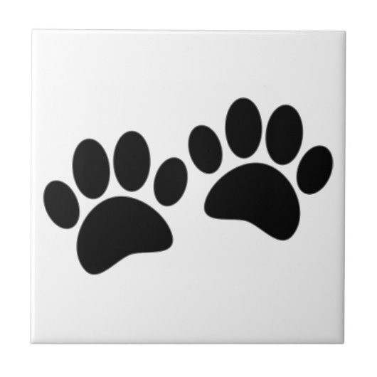 Dog Paw Prints Custom タイル (正面)