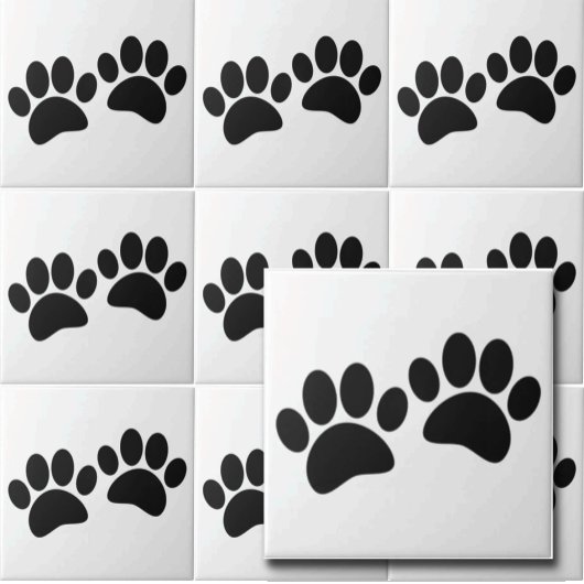 Dog Paw Prints Custom タイル