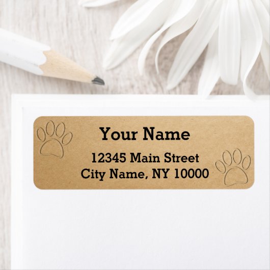 Dog Paw Prints Editable Text ラベル (インサイチュ)