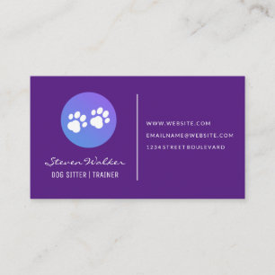 Dog Paw Prints Purple 名刺