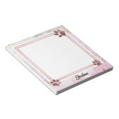 dog paw prints watercolor design personalized  ノートパッド (アングル)