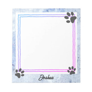 dog paw prints watercolor design personalized  ノートパッド