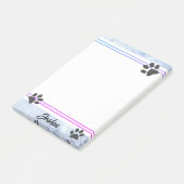 dog paw prints watercolor design personalized  ポストイット (アングル)