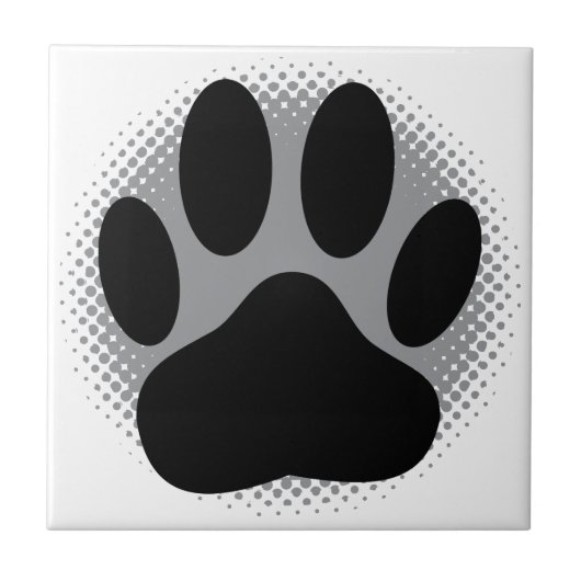 Dog Pawprint Square Custom タイル (正面)