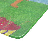 Dog paws and cherry カッティングボード (角)