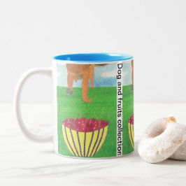 Dog paws and cherry ツートーンマグカップ