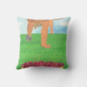 Dog paws and cherry pillow クッション (裏面)