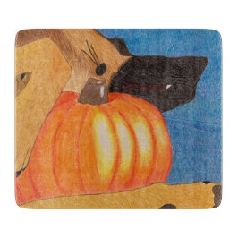 Dog paws and pumpkin cutting board カッティングボード