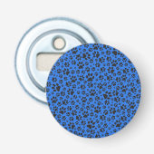 Dog Paws Black & White Polka Dot on tech blue 栓抜き (正面)