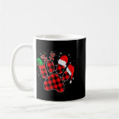 Dog Paws Christmas Buffalo Plaid Paw Santa Elf Rei コーヒーマグカップ (左)