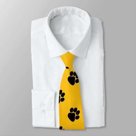  Dog Paws Fun Birthday Gift Yellow ネクタイ (タイ)