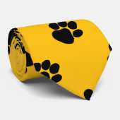 Dog Paws Fun Birthday Gift Yellow ネクタイ (ロール)